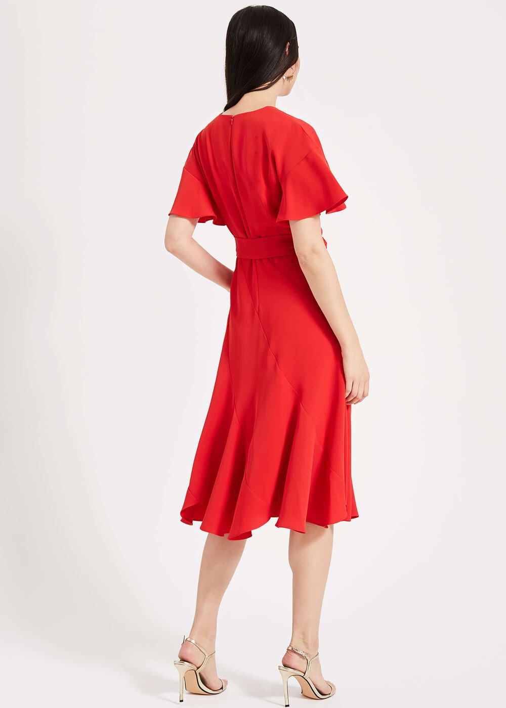 Elena Panelled Dress - Fiery Red