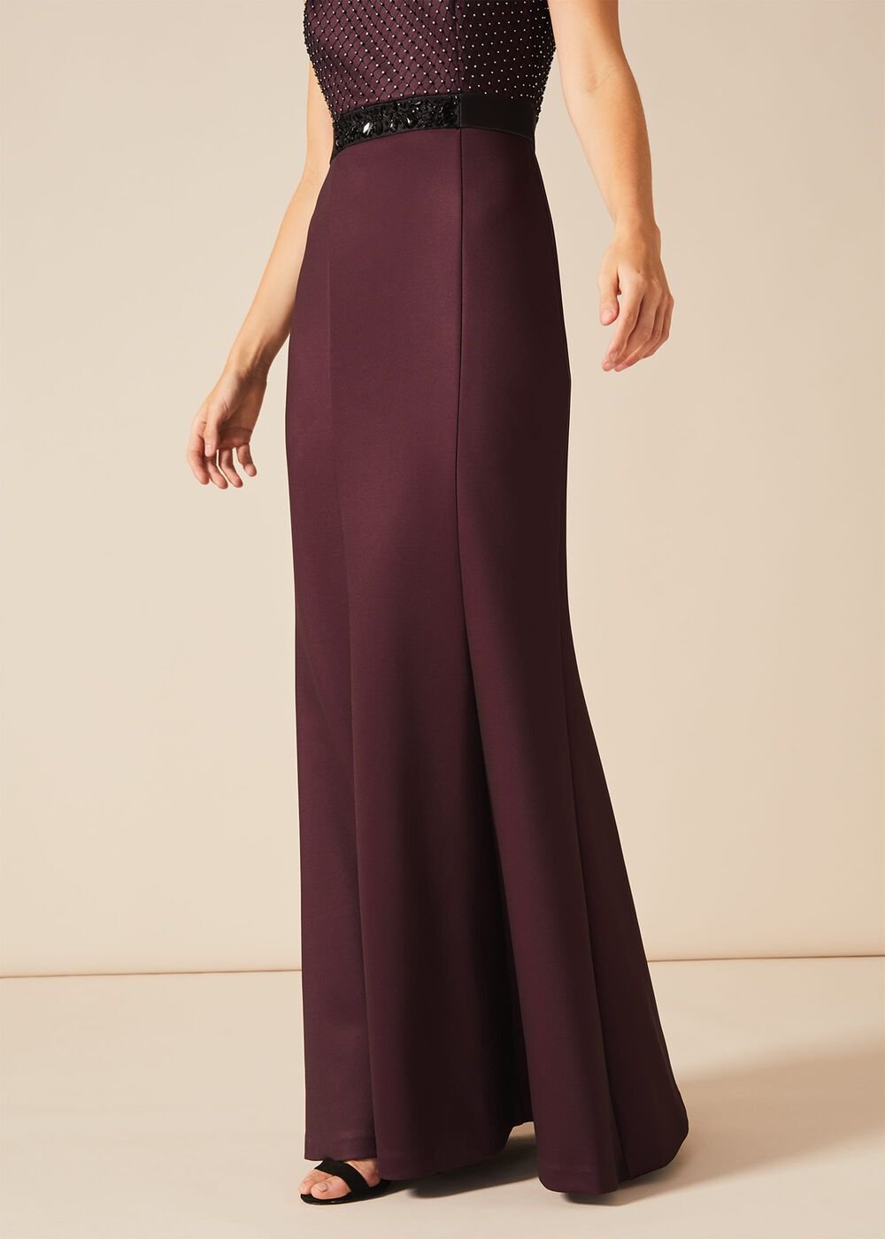Sofia Beaded Bodice Dress - Port