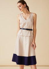 Valentine Peplum Dress - Mink/Twilight