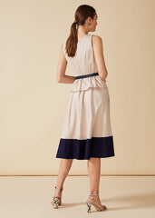 Valentine Peplum Dress - Mink/Twilight