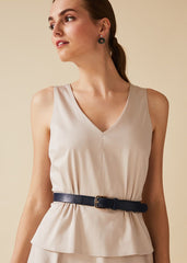 Valentine Peplum Dress - Mink/Twilight