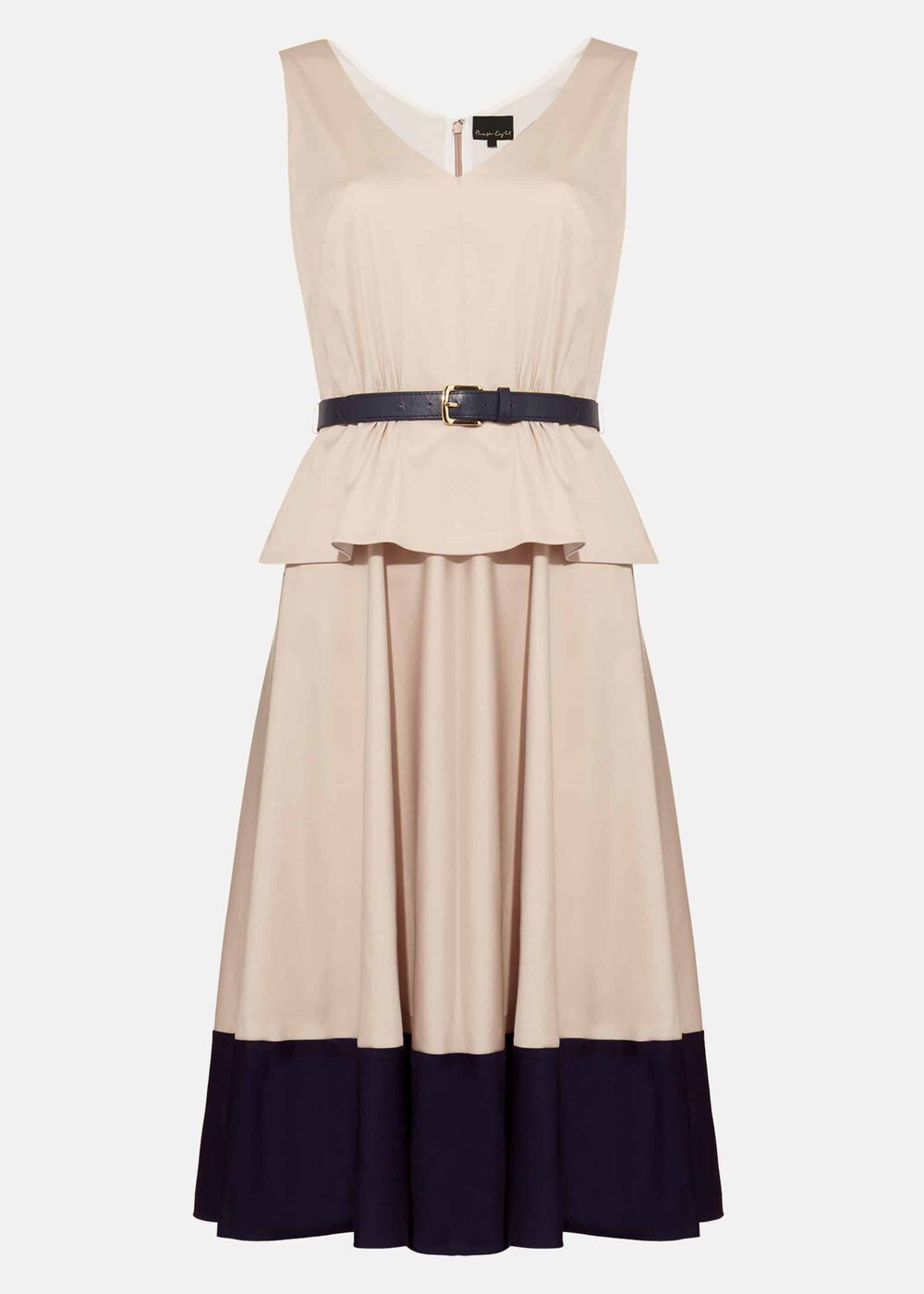 Valentine Peplum Dress - Mink/Twilight