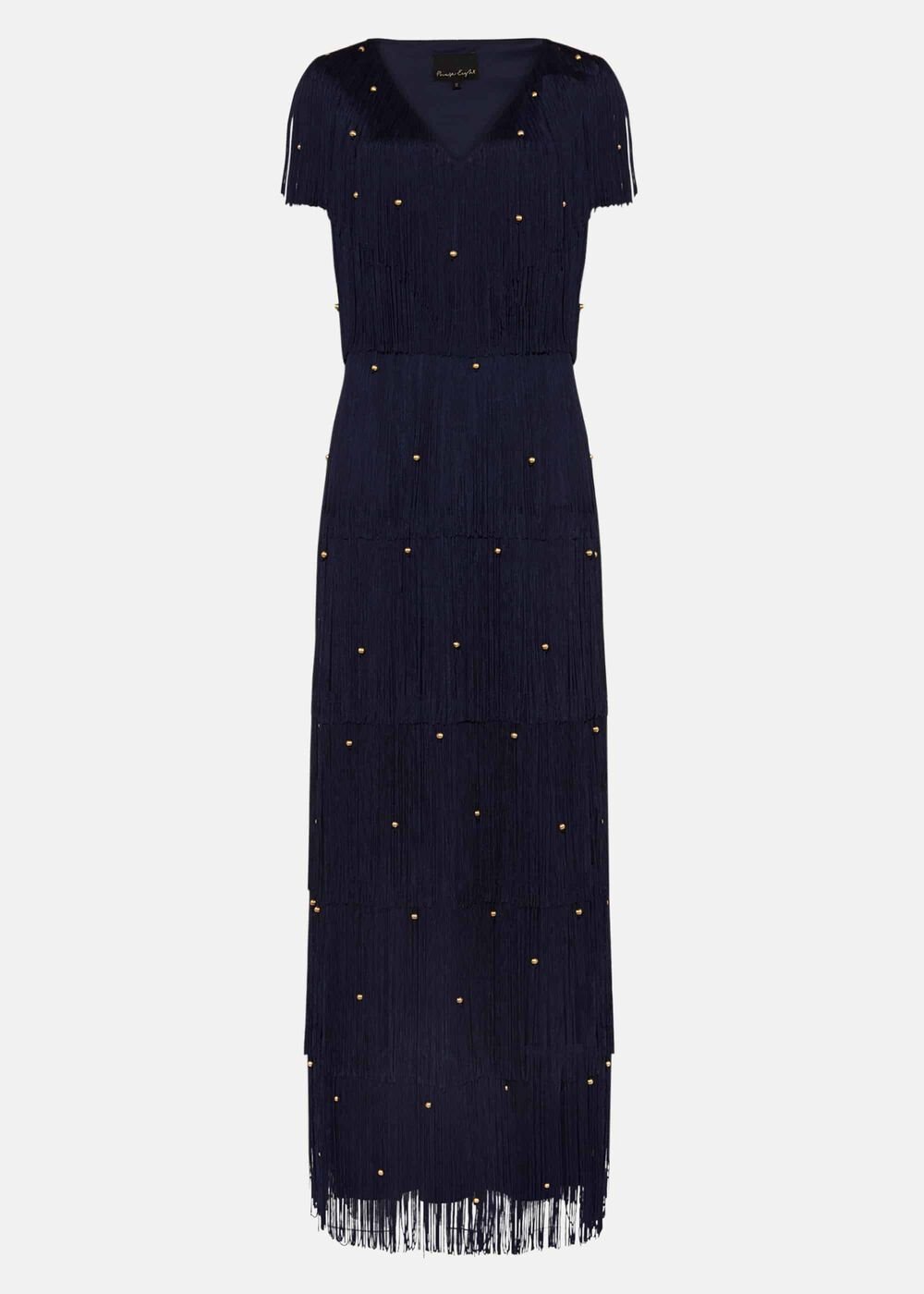 Kandice Fringe Maxi Dress - Navy
