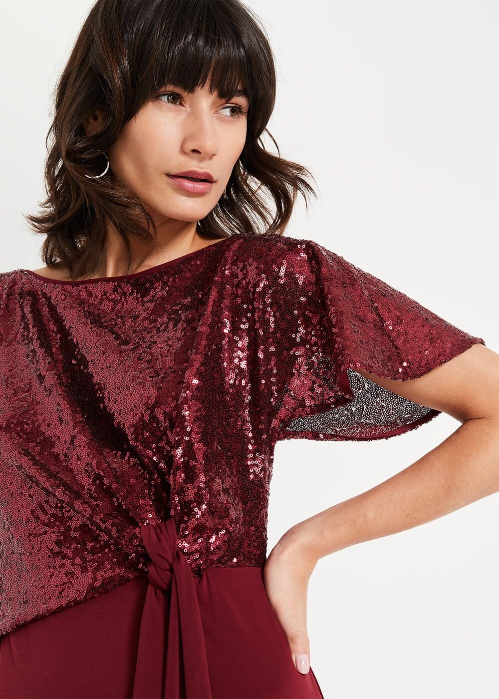 Rumi Knot Front Maxi Dress - Lipstick