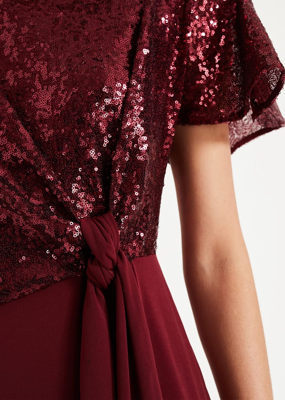 Rumi Knot Front Maxi Dress - Lipstick