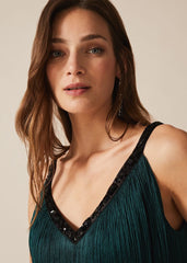 Tina Tassel Dress - Black/Forest