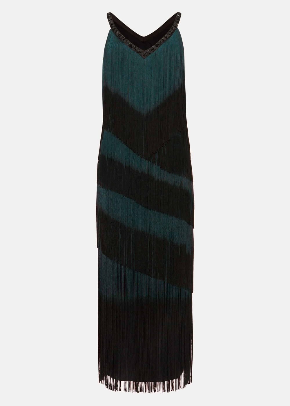 Tina Tassel Dress - Black/Forest