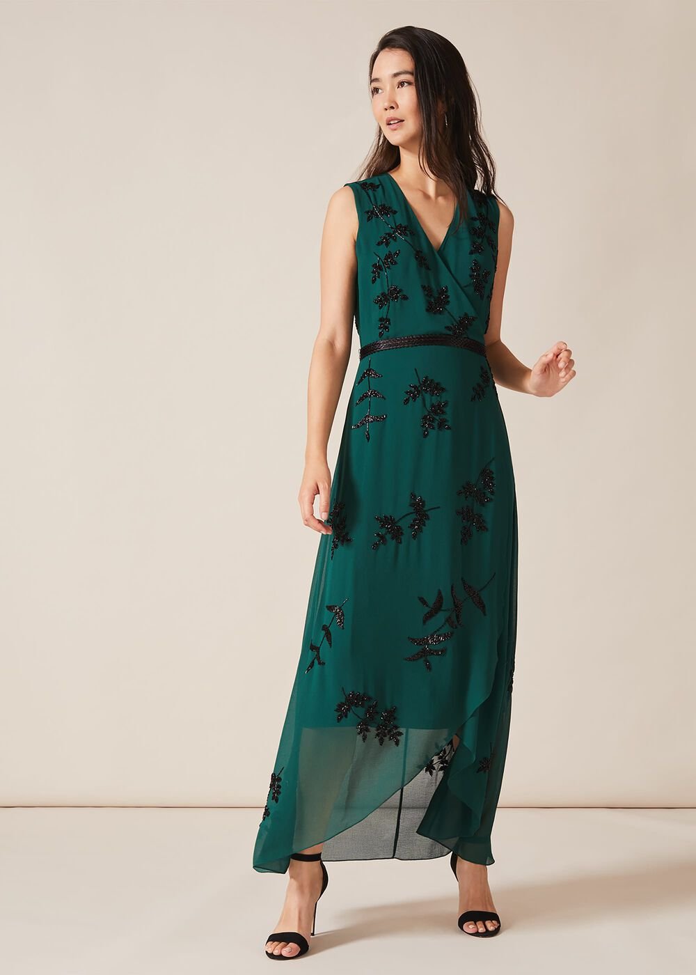 Serena Beaded Dress - Emerald