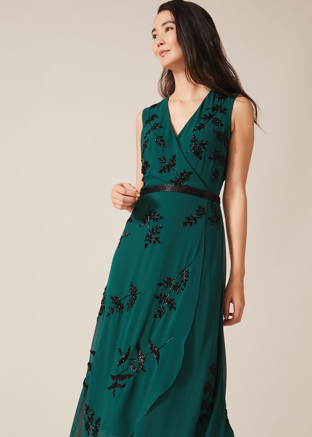 Serena Beaded Dress - Emerald