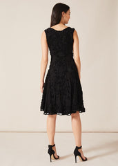 Penelope Tapework Lace Dress - Black