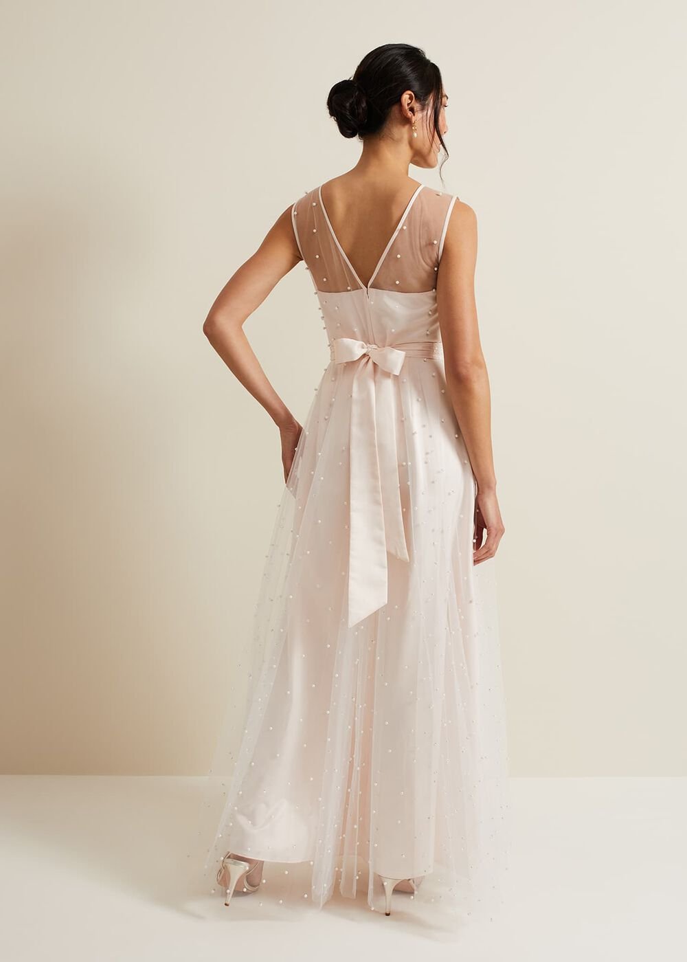Genova Beaded Wedding Dress - Old Rose