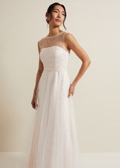 Genova Beaded Wedding Dress - Old Rose