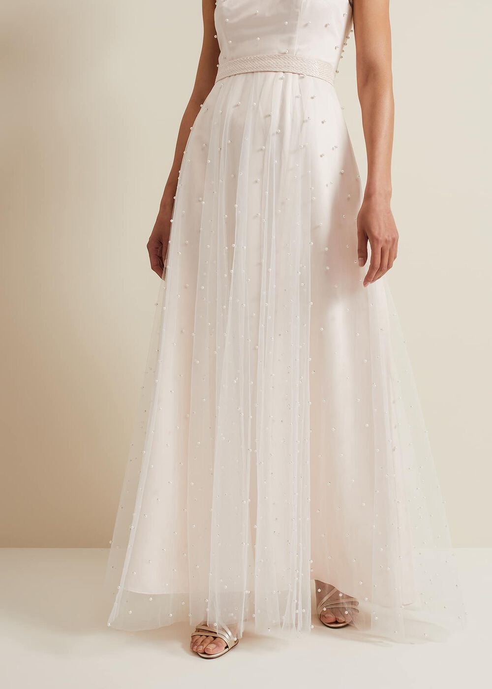 Genova Beaded Wedding Dress - Old Rose