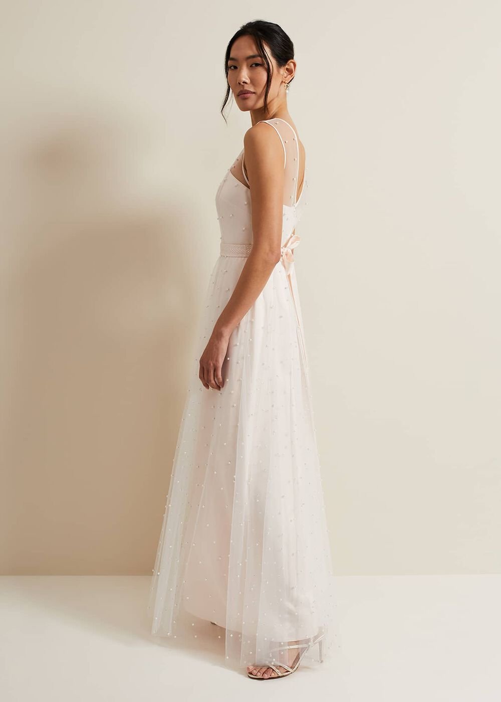 Genova Beaded Wedding Dress - Old Rose