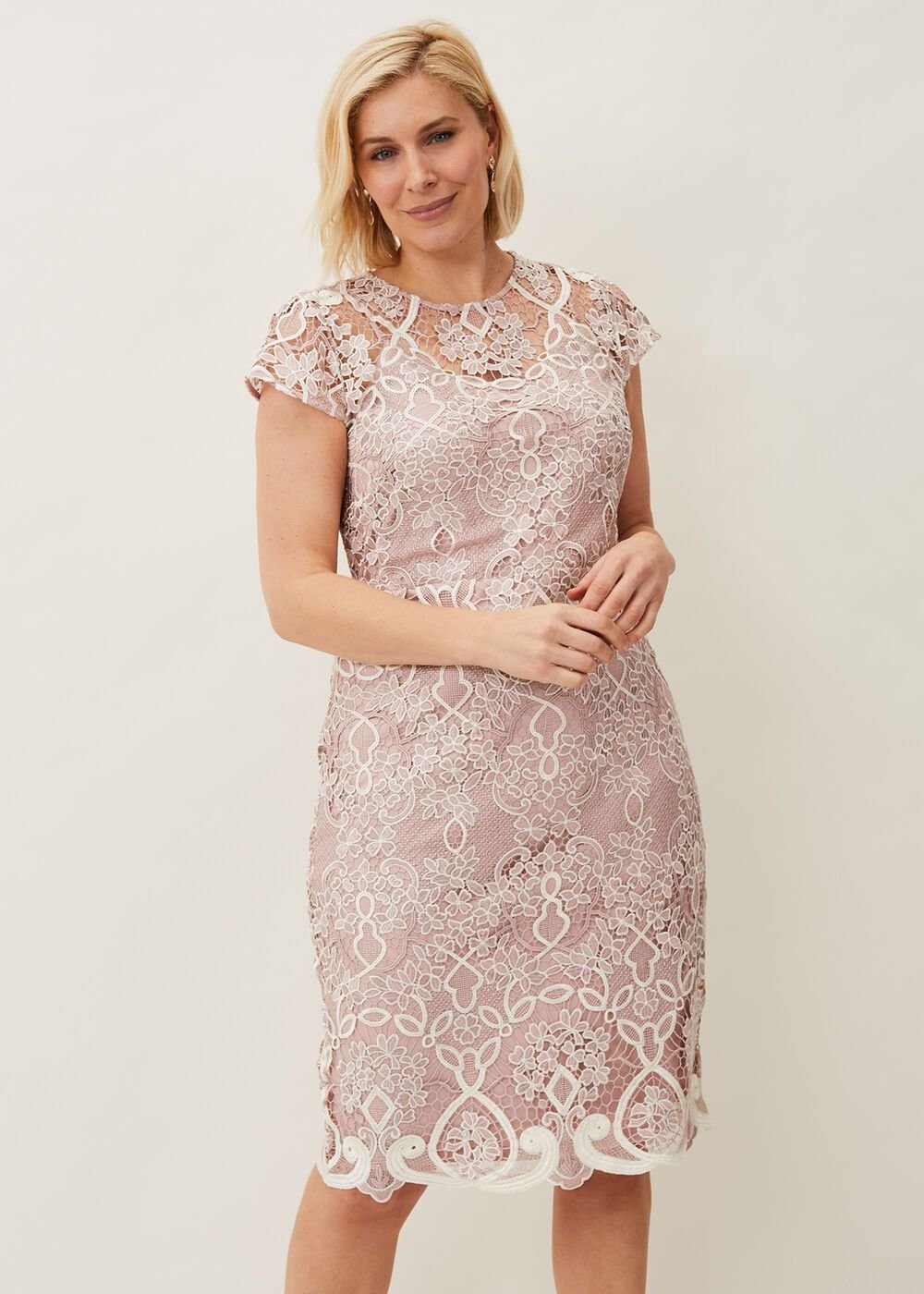 Frances Lace Fitted Dress - Petal