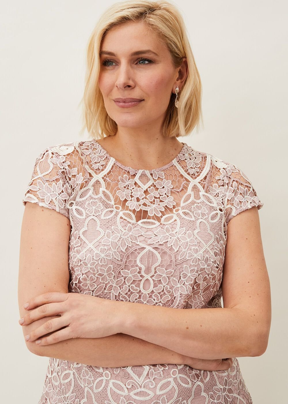 Frances Lace Fitted Dress - Petal