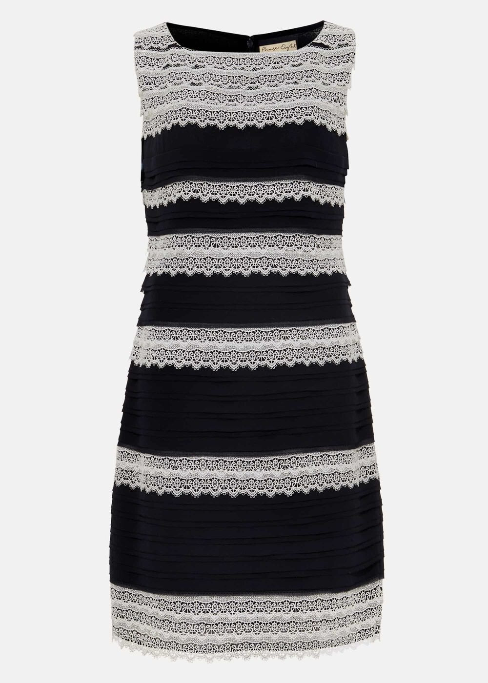Priyanka Layered Fitted Dress - Navy/Ivory