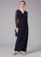 Elanor Lace Maxi Dress - Navy
