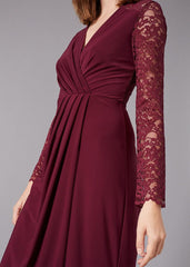 Elanor Lace Maxi Dress - Berry