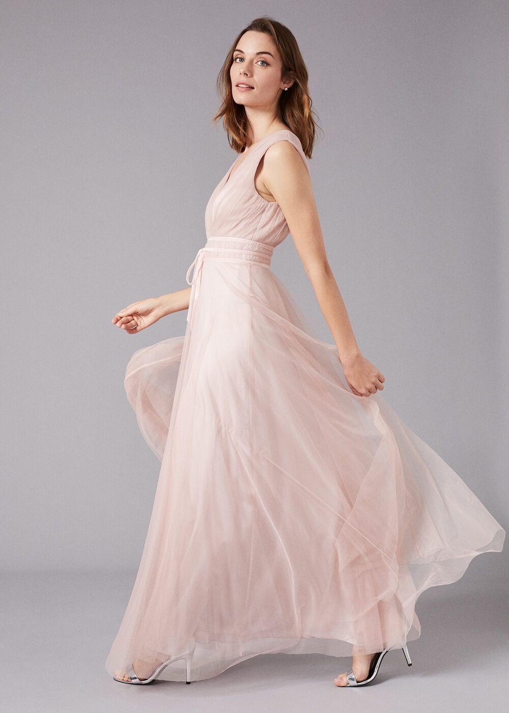 Bronwyn Tulle Maxi Dress - Cameo Pink