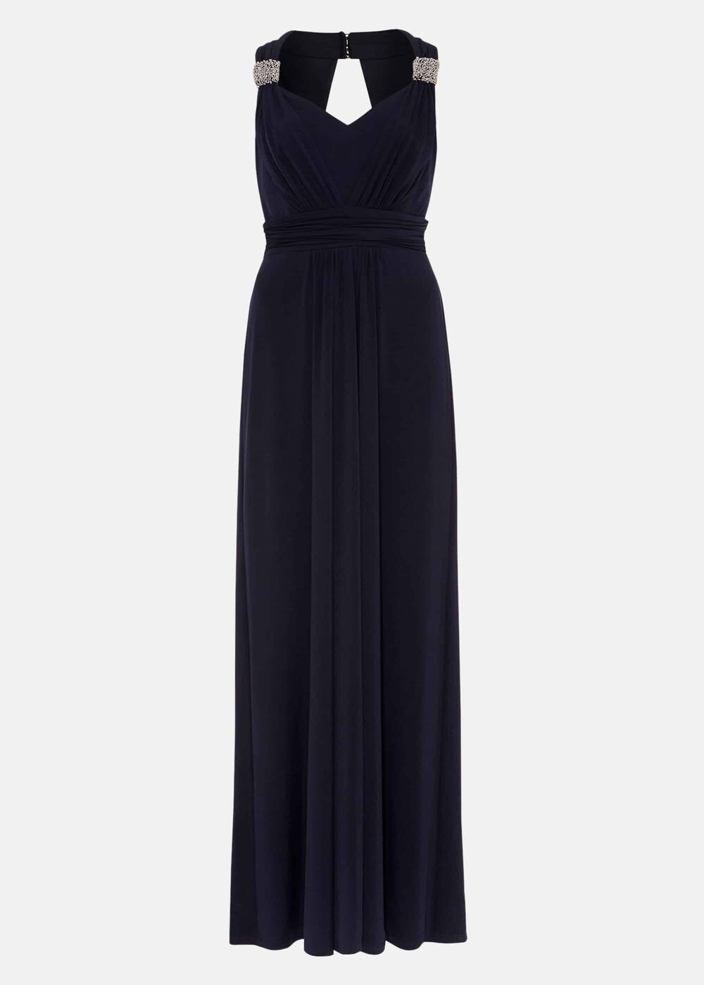 Odetta Embelished Jersey Dress - Navy