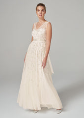 Millicent Beaded Wedding Dress - Antique Cream