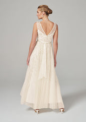 Millicent Beaded Wedding Dress - Antique Cream