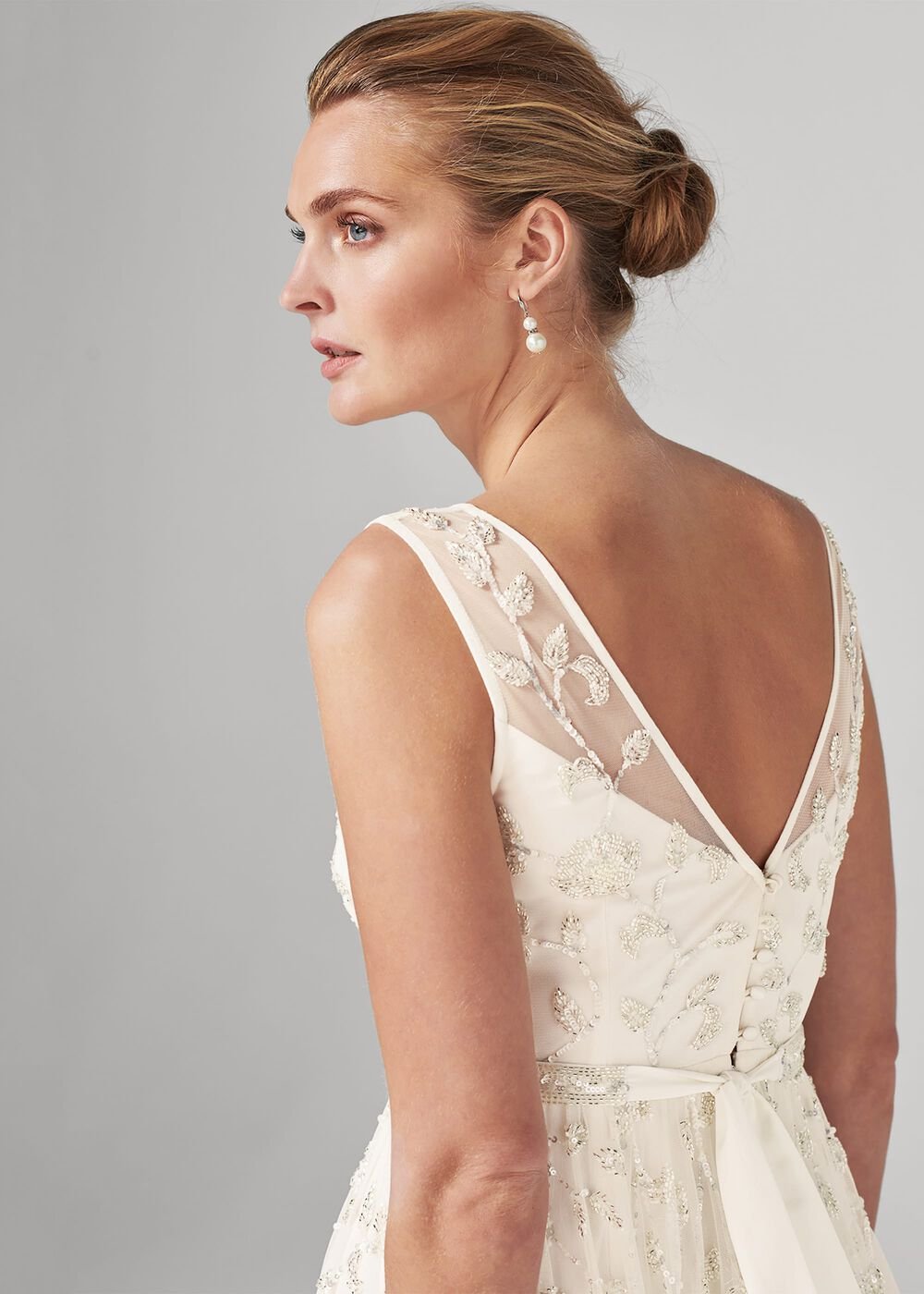 Millicent Beaded Wedding Dress - Antique Cream