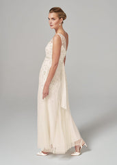 Millicent Beaded Wedding Dress - Antique Cream