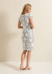 Isobel Tapework Lace Fitted Dress - Mineral/ Ivory