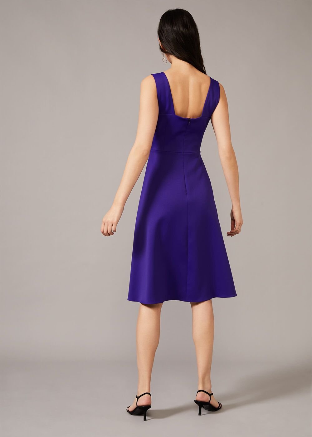 Jadine Bow Fit & Flare Dress - Electric Blue
