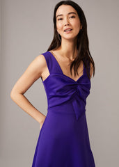 Jadine Bow Fit & Flare Dress - Electric Blue