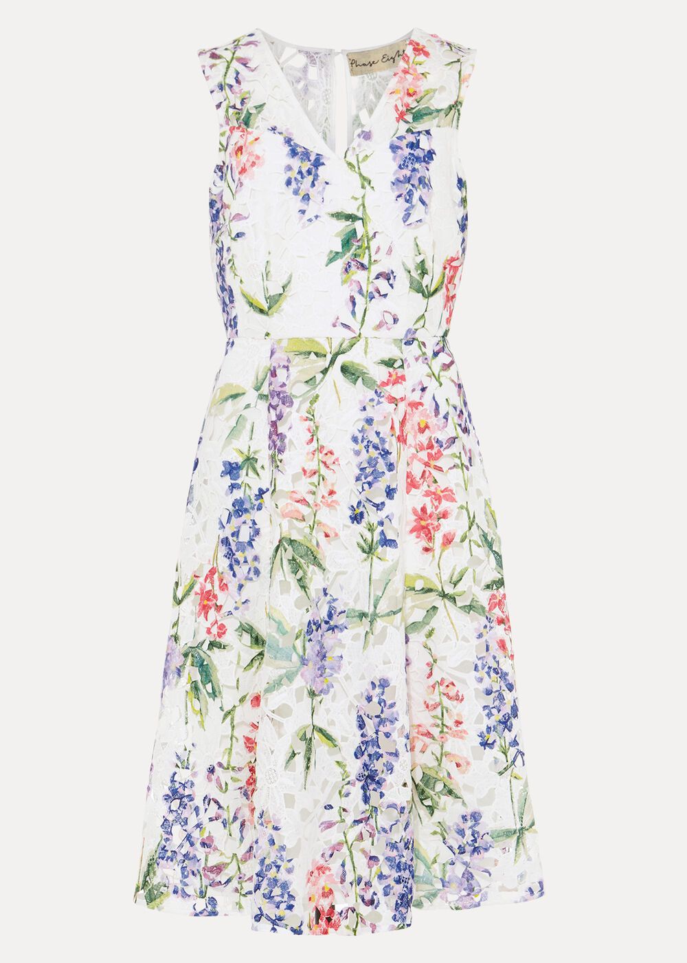 Lonnie Floral Fit And Flare Dress - Ivory/Multi