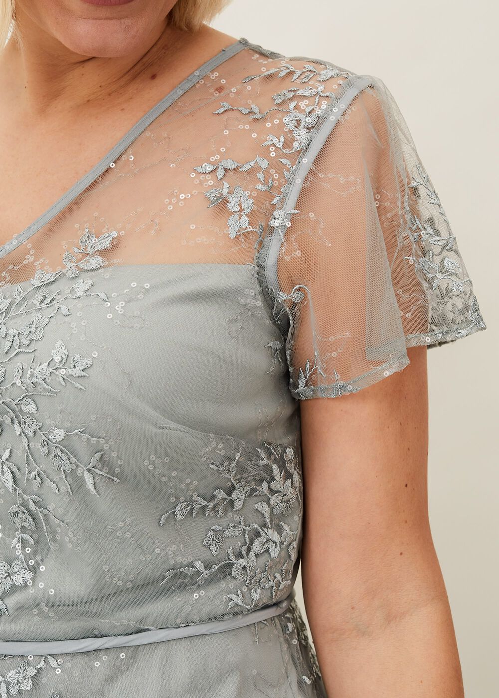Juliana Floral Embroidered Dress - Eau De Nil