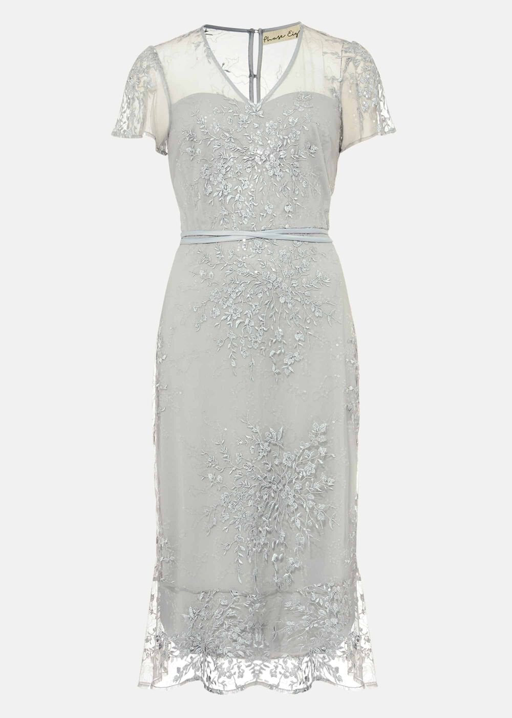 Juliana Floral Embroidered Dress - Eau De Nil