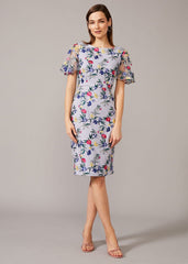Lorie Floral Embroidered Dress - Lavender