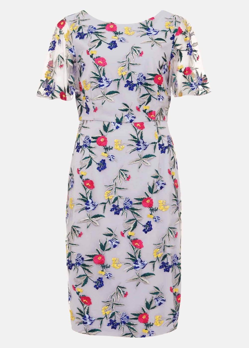 Lorie Floral Embroidered Dress - Lavender