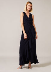 Lara Belted Dress - Navy