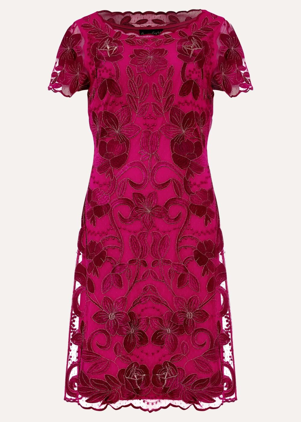 Nessa Embroidered Dress - Fuchsia