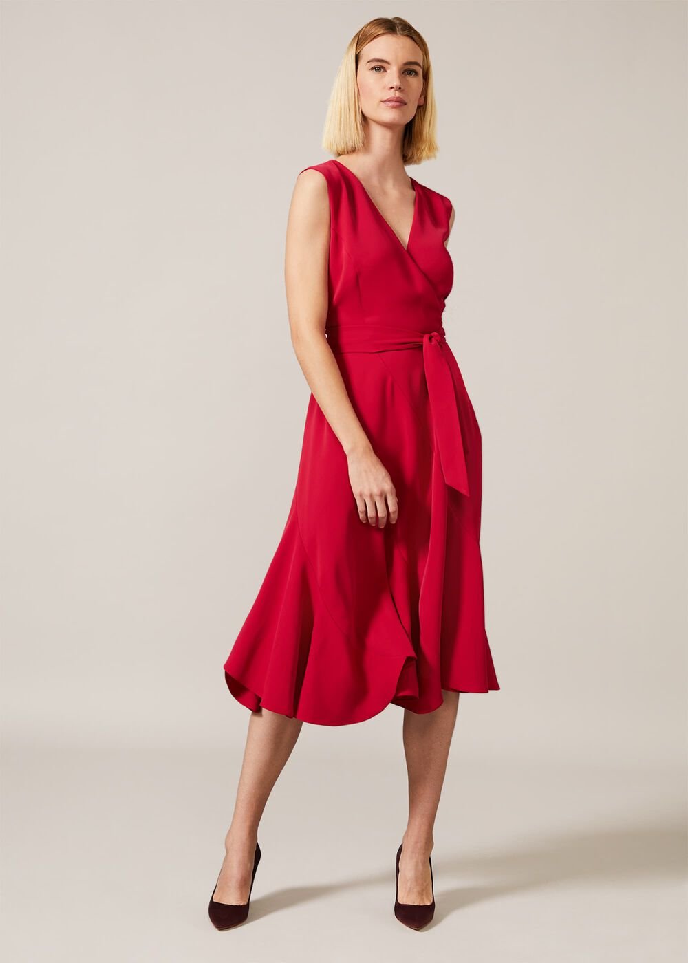 Elena Panelled Dress - Lipstick