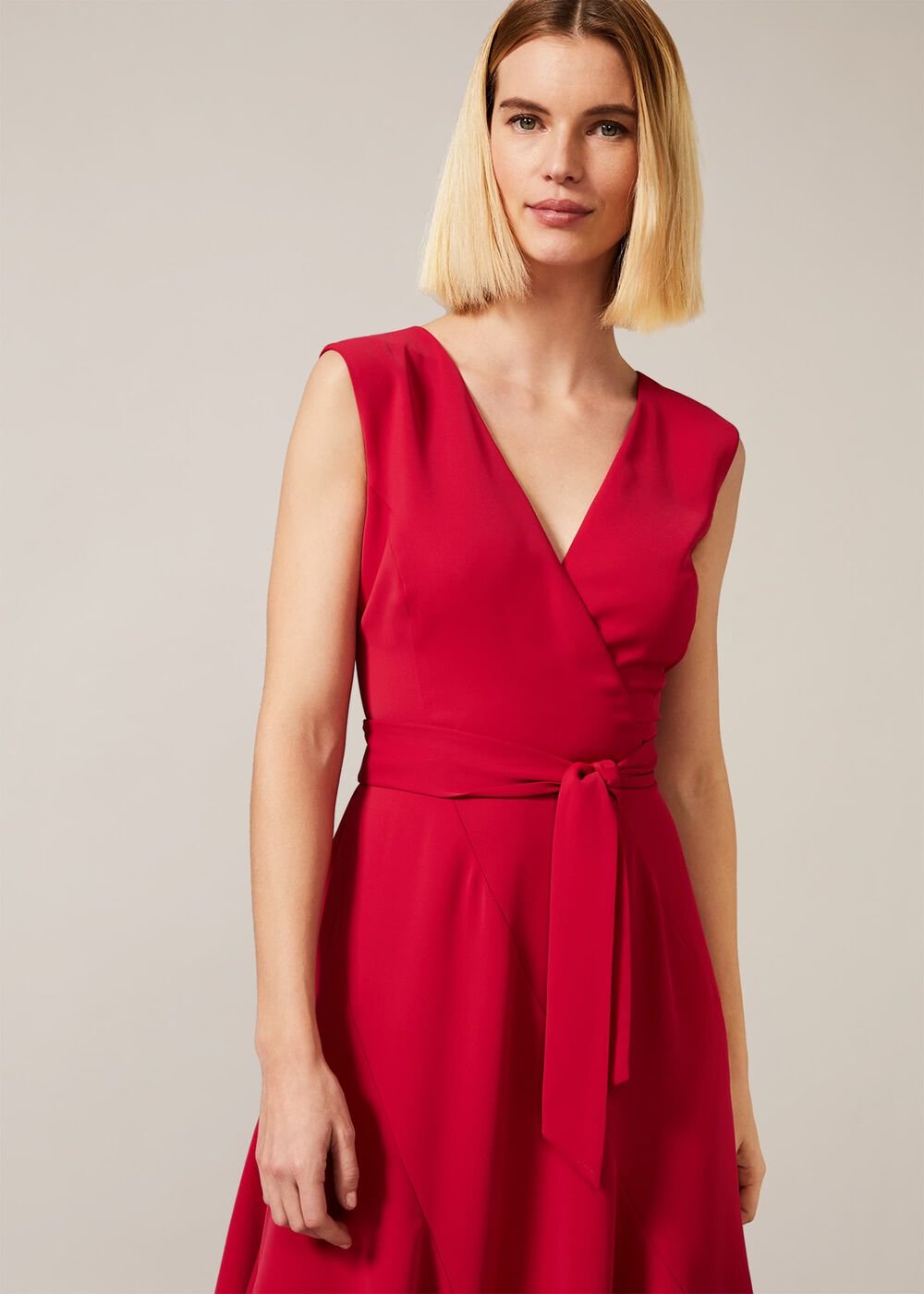 Elena Panelled Dress - Lipstick