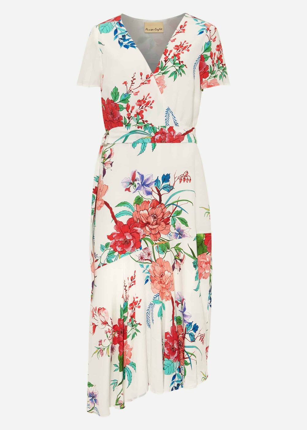 Evadine Floral Tea Dress - White Multi