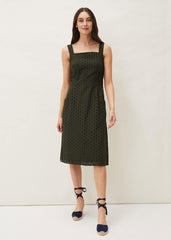 Olymea Broderie Dress - Khaki