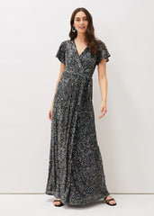 Amily Sequin Maxi Dress - Malachite/Multi