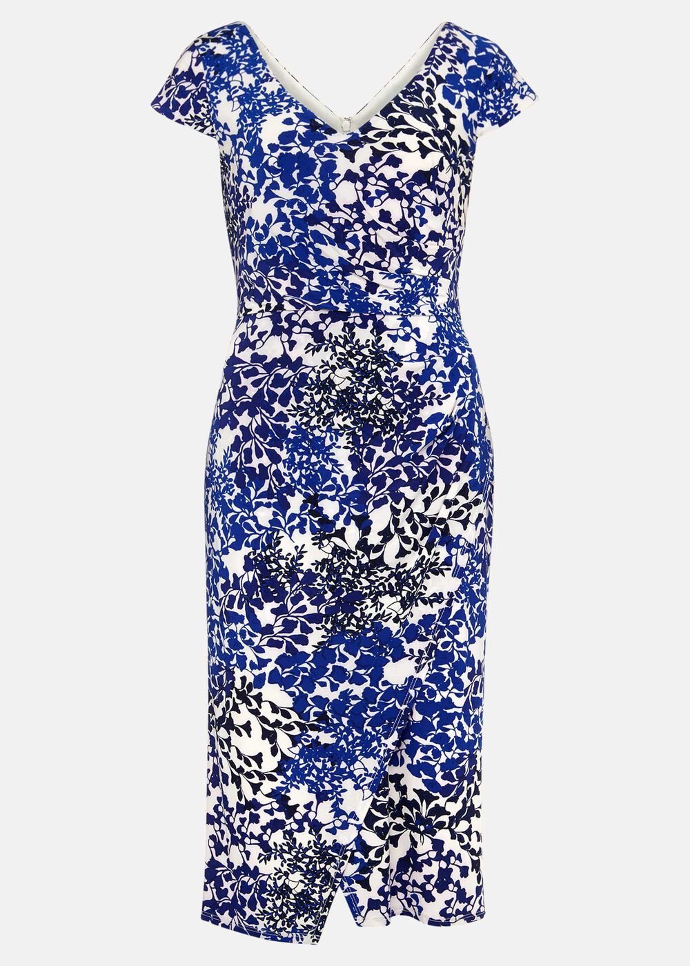 Arielle Contrast Print Jersey Dress - Cerulean/Almond