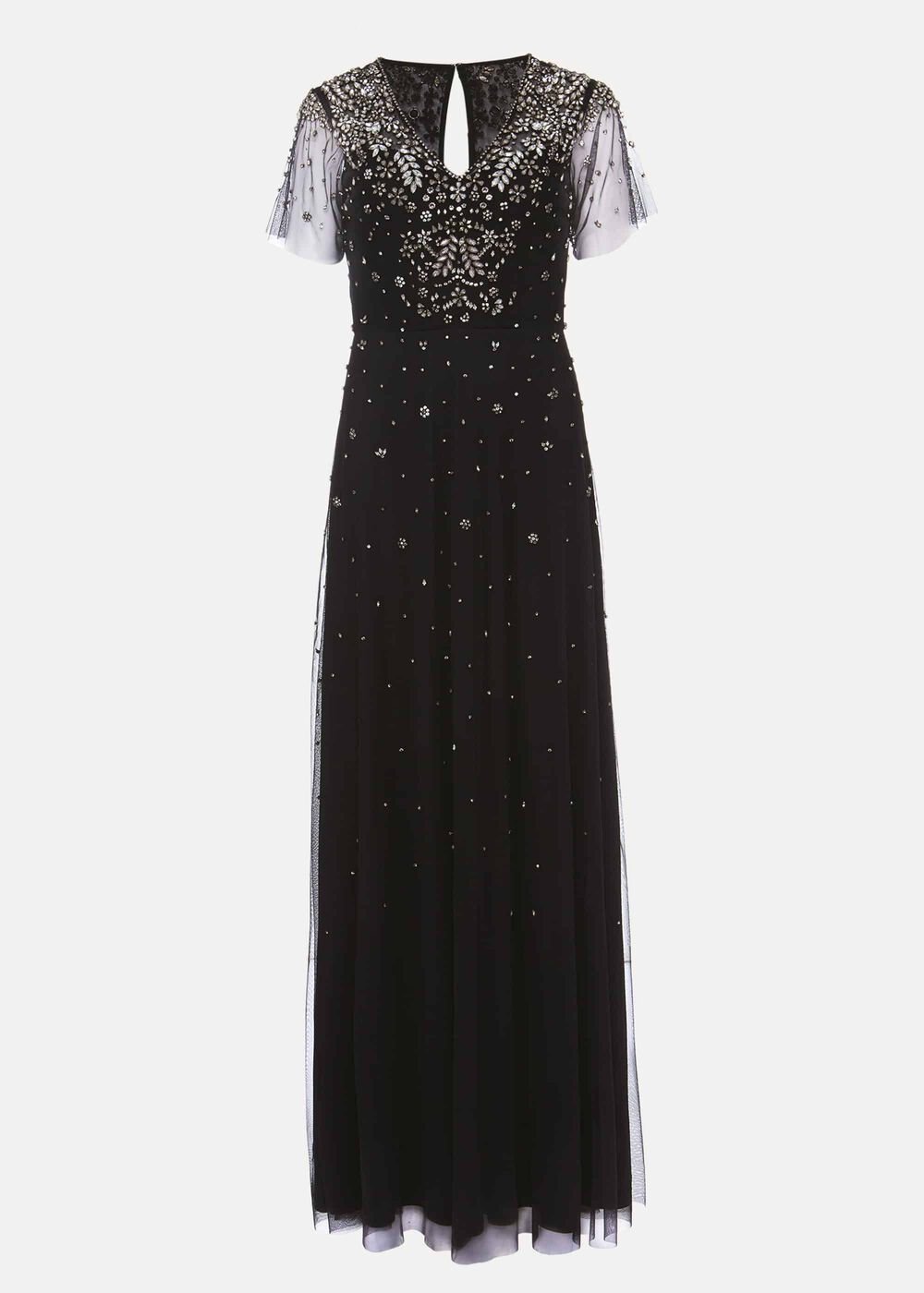 Pascale Jewelled Tulle Dress - Black