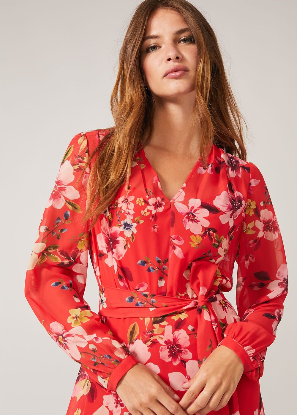 Bernadette Tiered Chiffon Dress - Kingfisher/Ivory