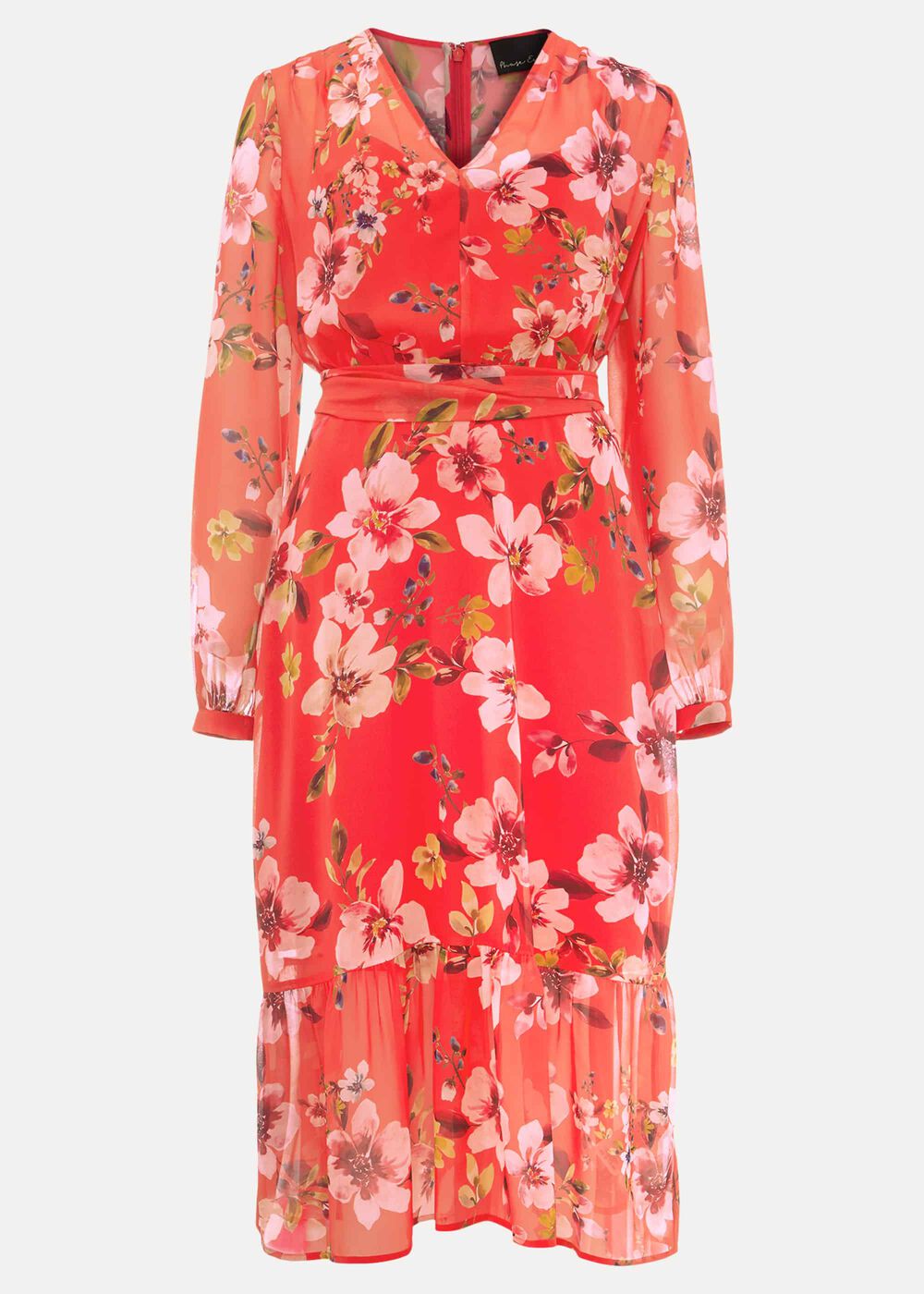 Bernadette Tiered Chiffon Dress - Kingfisher/Ivory
