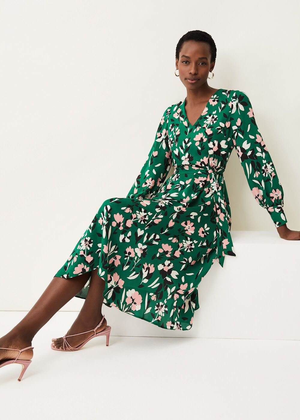 Emmy Floral Dress - Jade/Multi