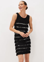 Sofianne Sequin Fringe Dress - Black